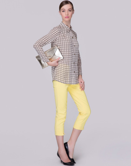 女克白格格子梭织长袖衬衫