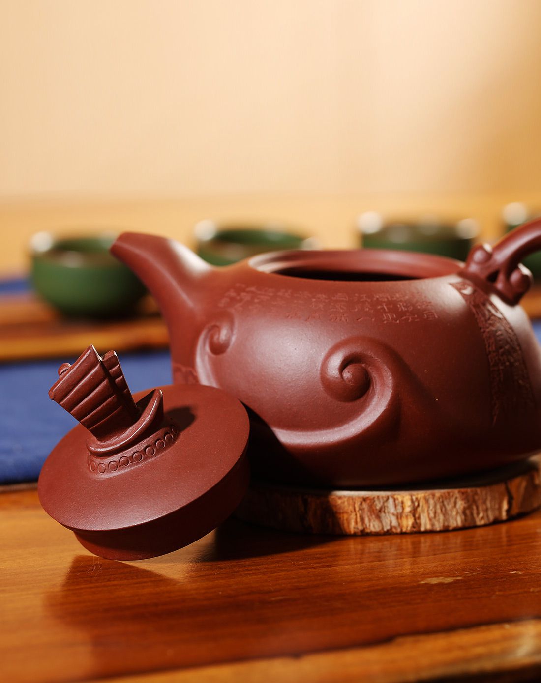 束氏手工拉胚原矿泥一帆风顺紫砂壶