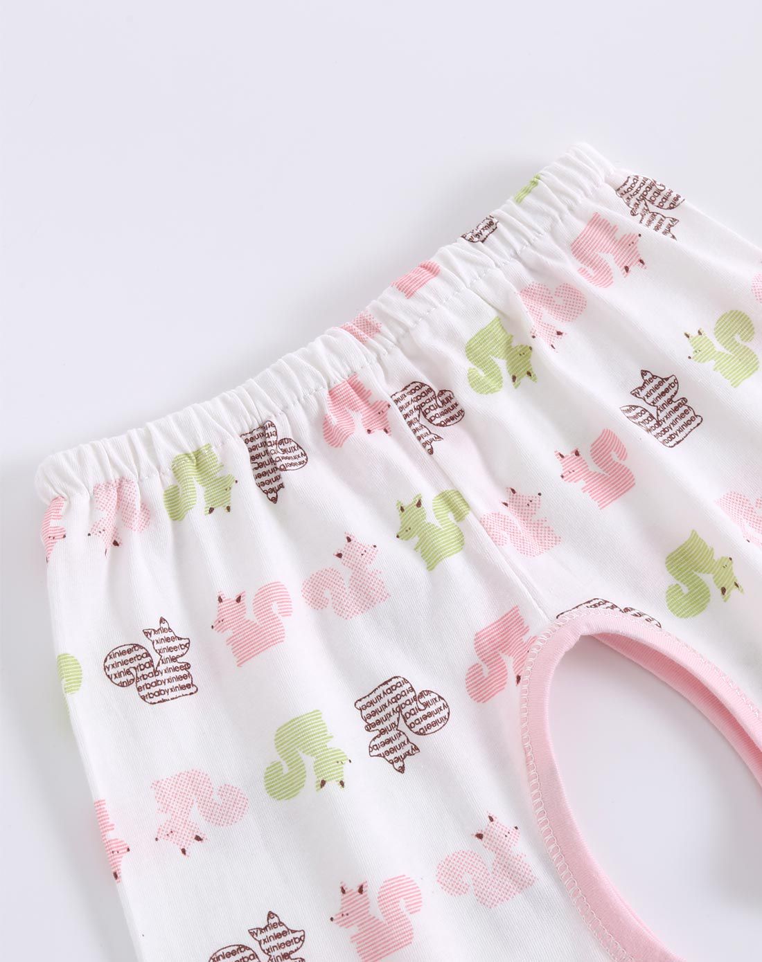 秋季中性儿童薄款粉色卡通单条开裆裤