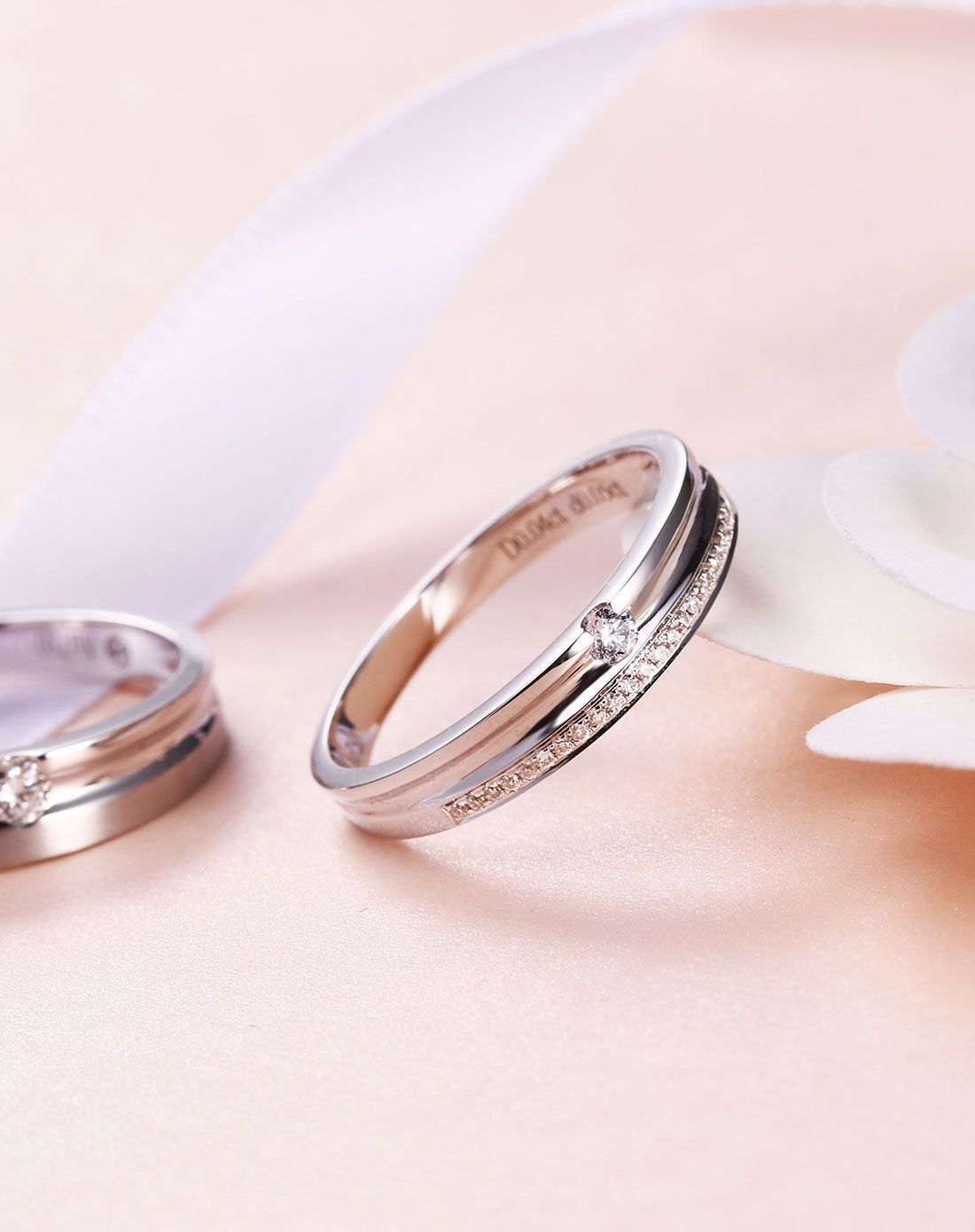 钻石世家 18k金钻石戒指情侣戒男戒