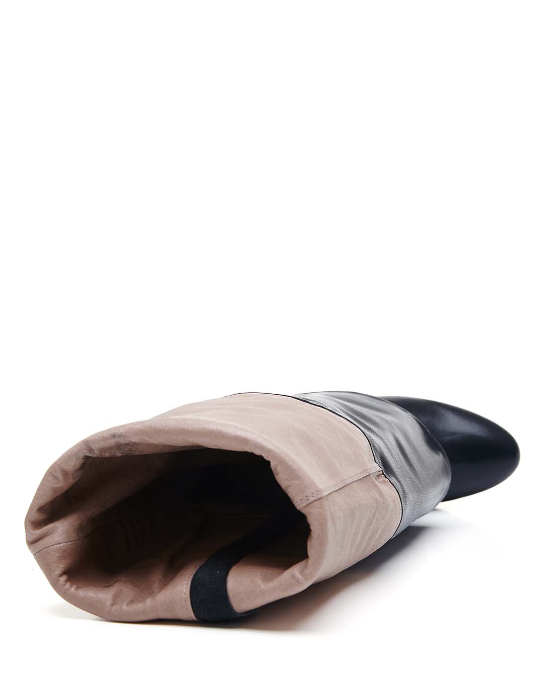 接吻猫kisscat女款时尚圆头牛皮超高跟超高靴d55704-04cc-w-黑色_唯品