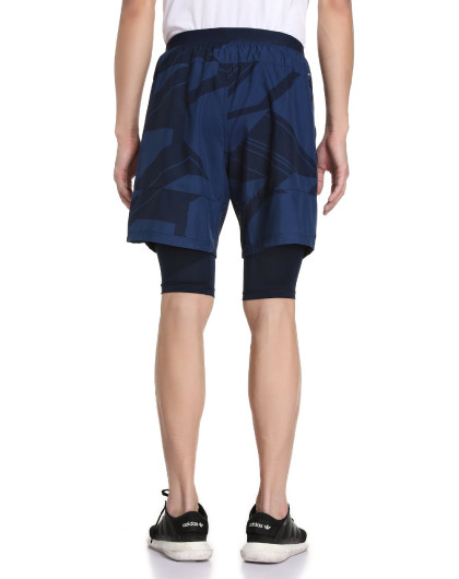 舒爽速干 男款深蓝色运动短裤.