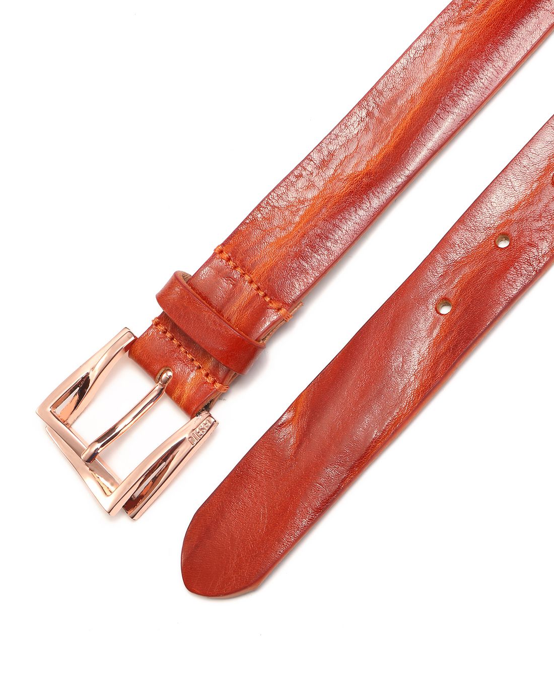 橙色潮流时尚牛皮腰带