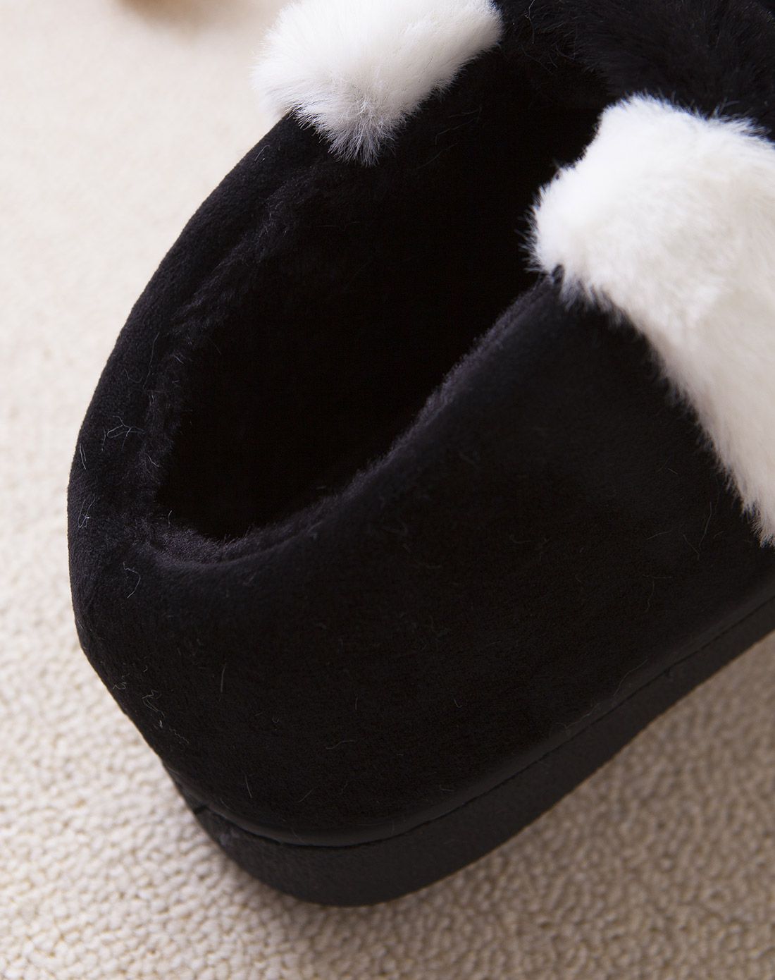 水木娃娃韩版良品防滑居家棉拖鞋98-21(黑色)