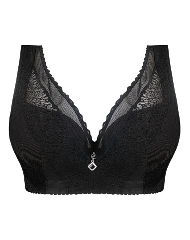 女款黑色深v聚拢背心款薄款文胸