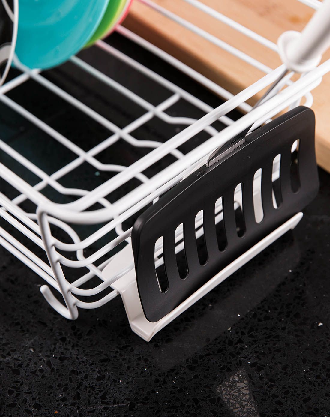 多功能厨用蔬菜餐具沥水架(白)