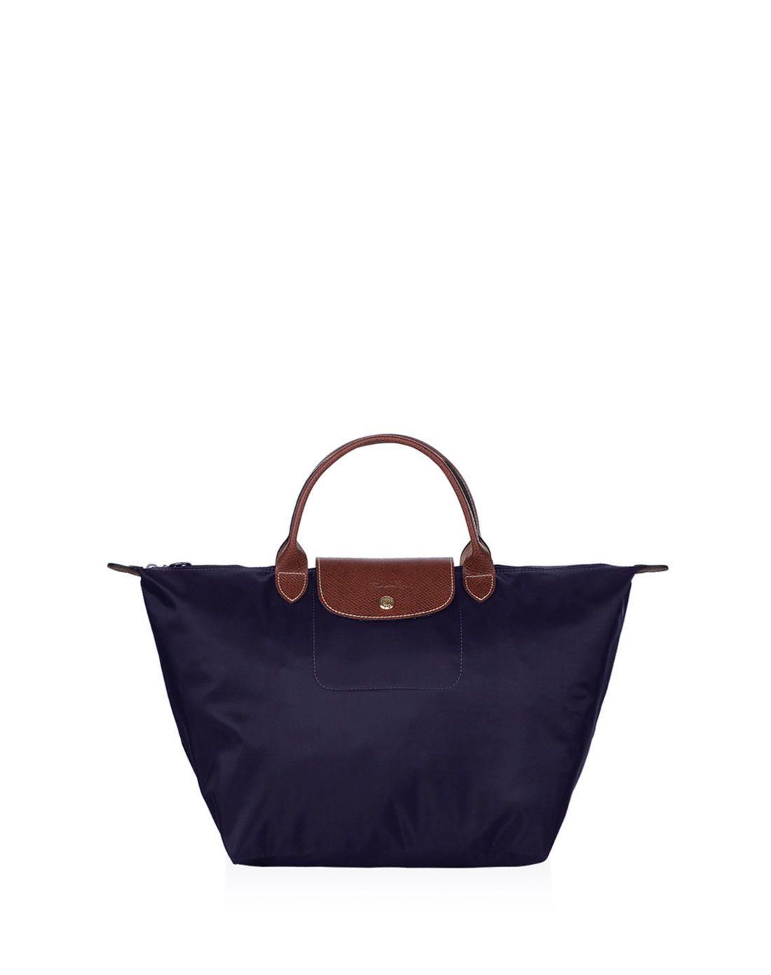 longchamp深紫色短柄大号折叠包