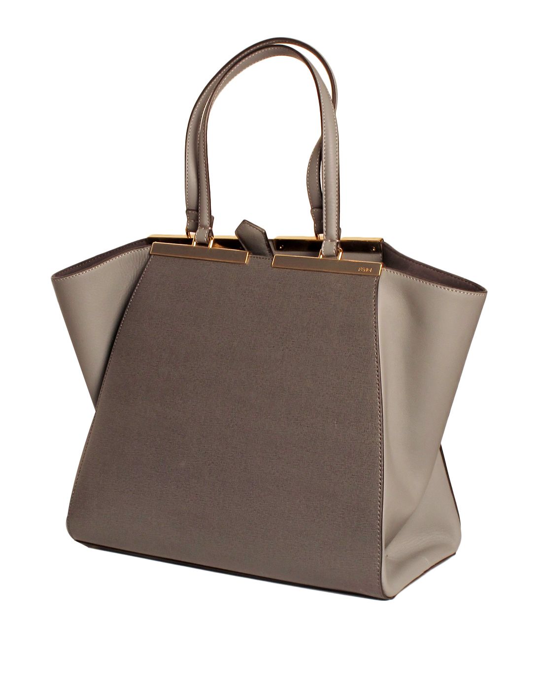 fendi 女士3jours系列牛皮手提包深灰色