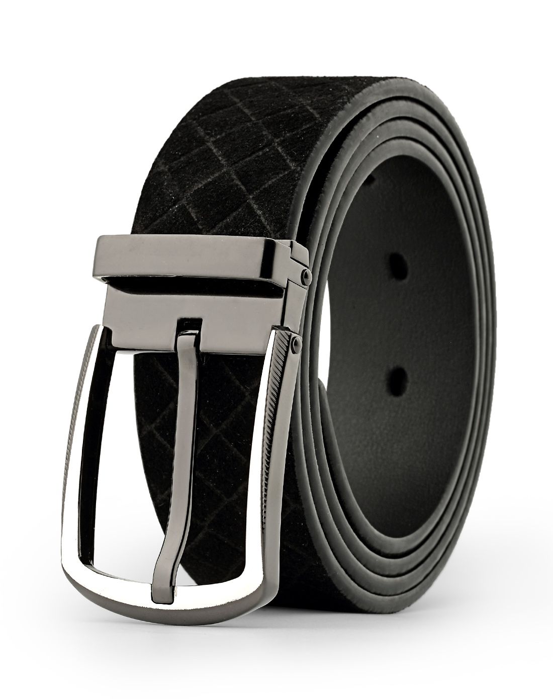 2016年新品男士黑色头层牛皮针扣皮带