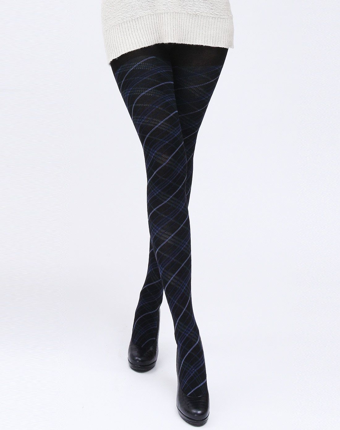 发热棉混彩色横条纹厚连裤袜250d相当