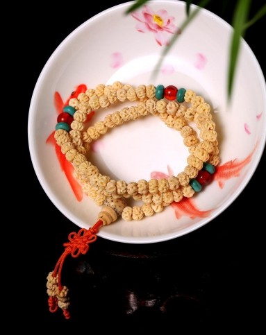 米黄色小如意菩提子手串1086mm