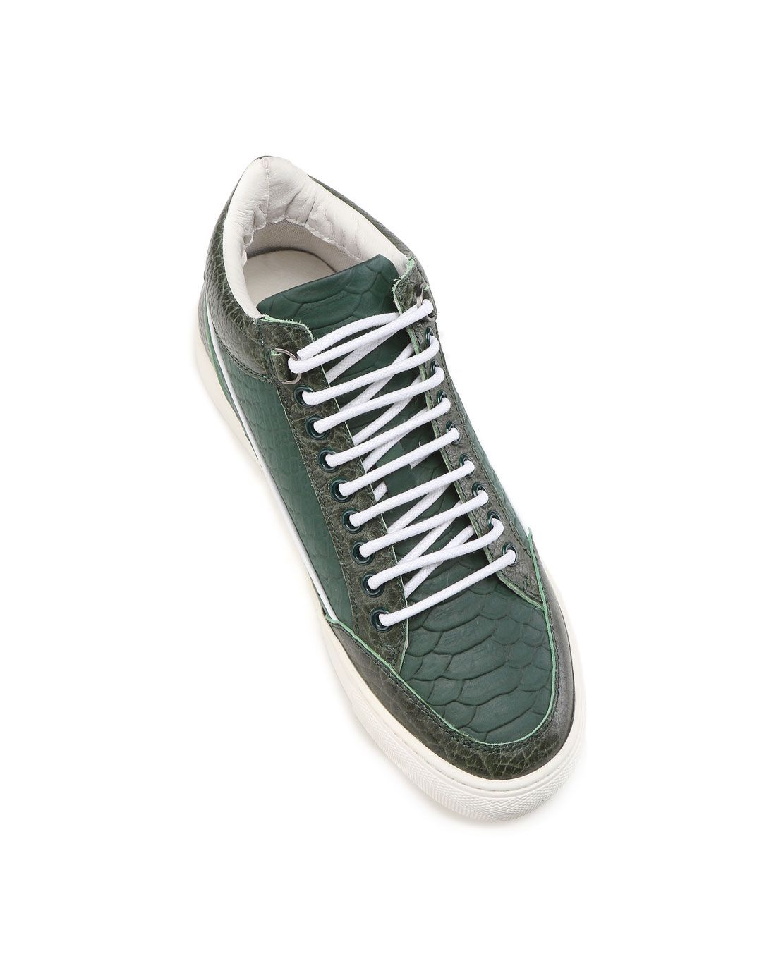 卡丹路cardanro 绿色牛皮革运动休闲波仔鞋