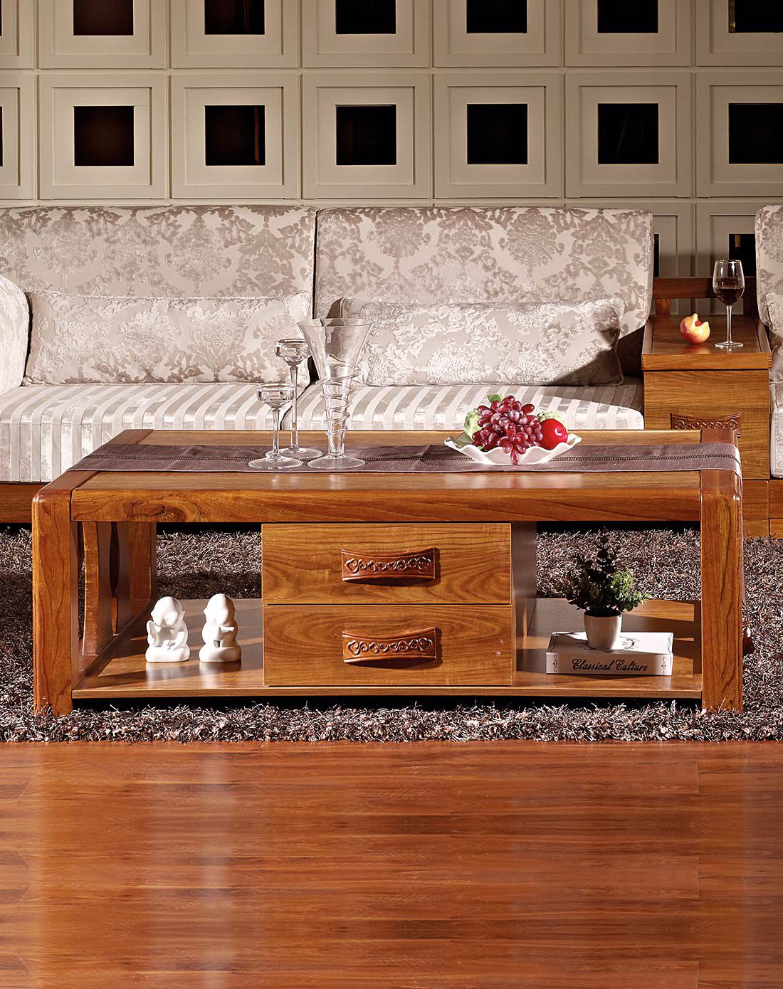 金海马kinhom家具专场直发货中式板木结合红梨木框架1.