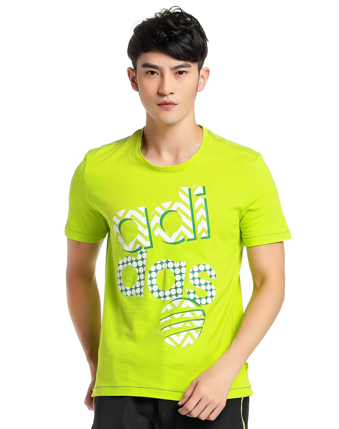 舒适纯棉 男款荧光绿短袖t恤