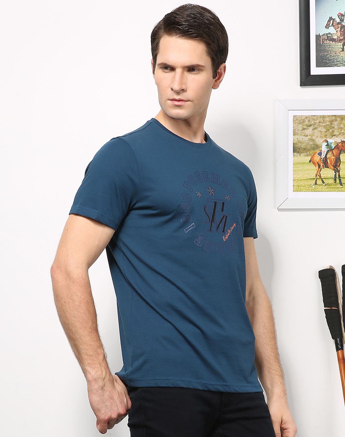 堡马posemer男装夏反季专场立体字母印花舒适百搭圆领短袖t恤t8825226