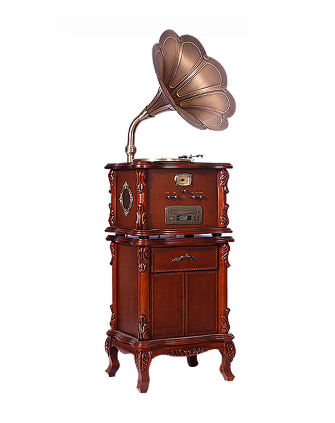 美式蓝牙实木留声机黑胶唱片机电唱机