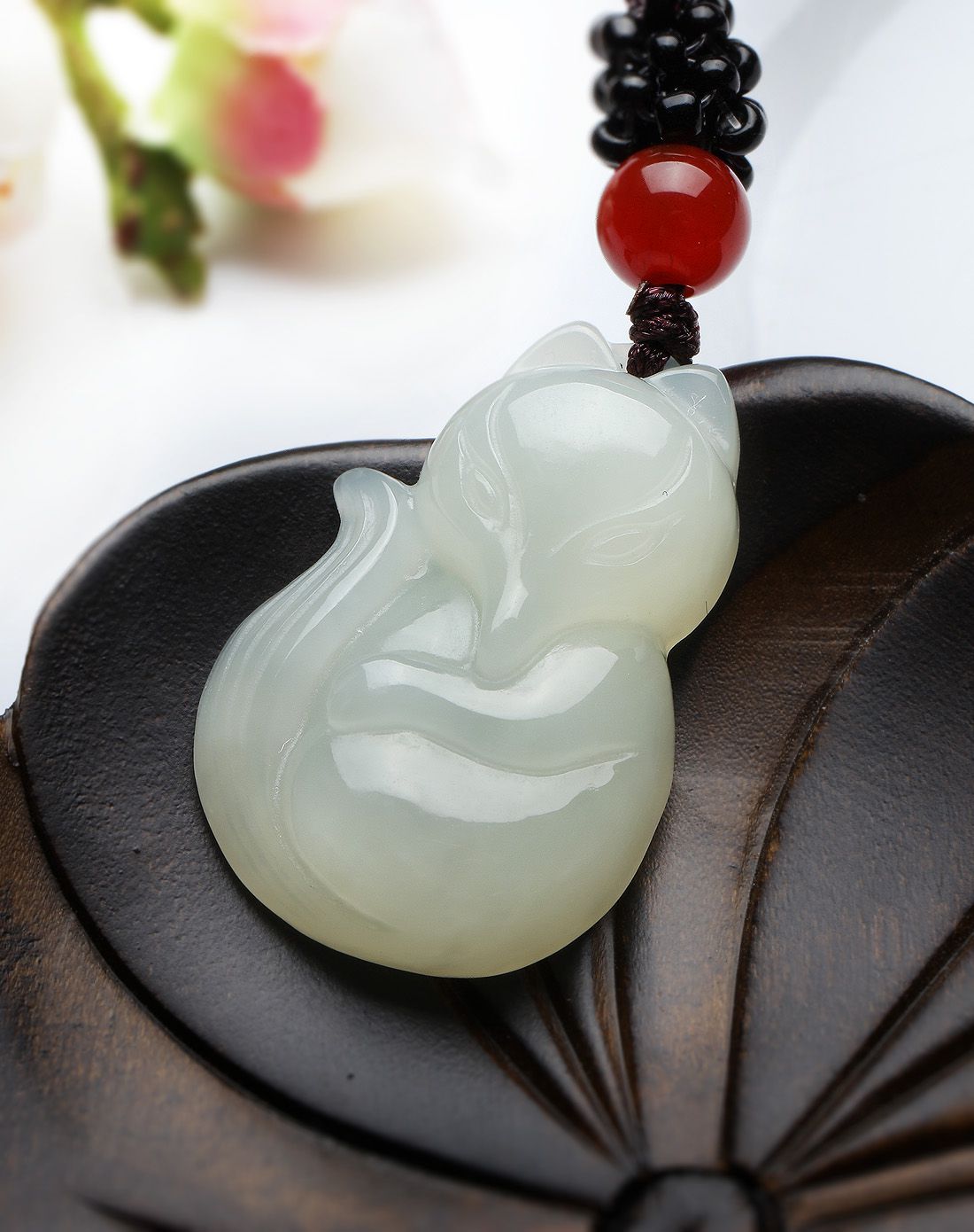 aznavour 天然和田玉狐狸吊坠