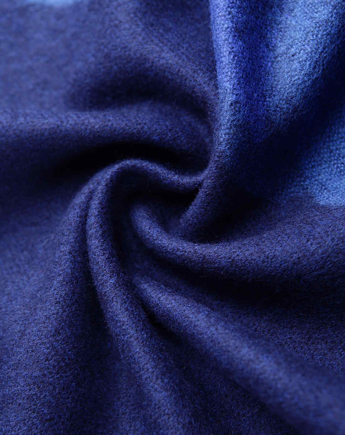 蓝色印花纯色短须拉绒时尚围巾披肩