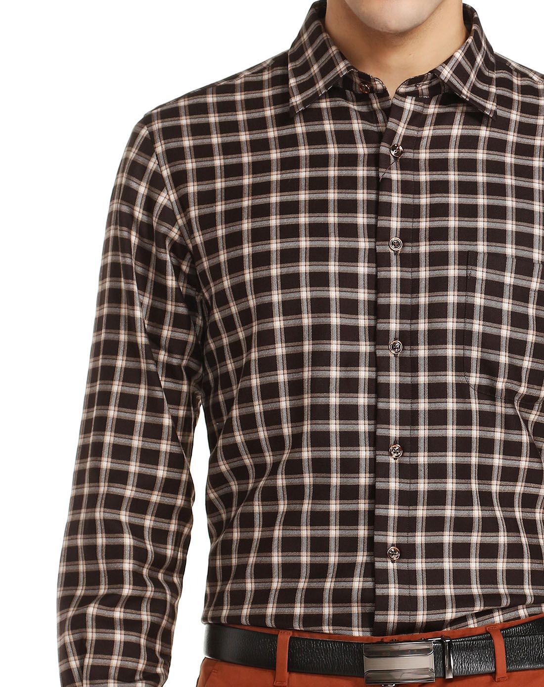 斯卡图carlo castello啡色成熟百搭长袖衬衫81710607176_唯品会