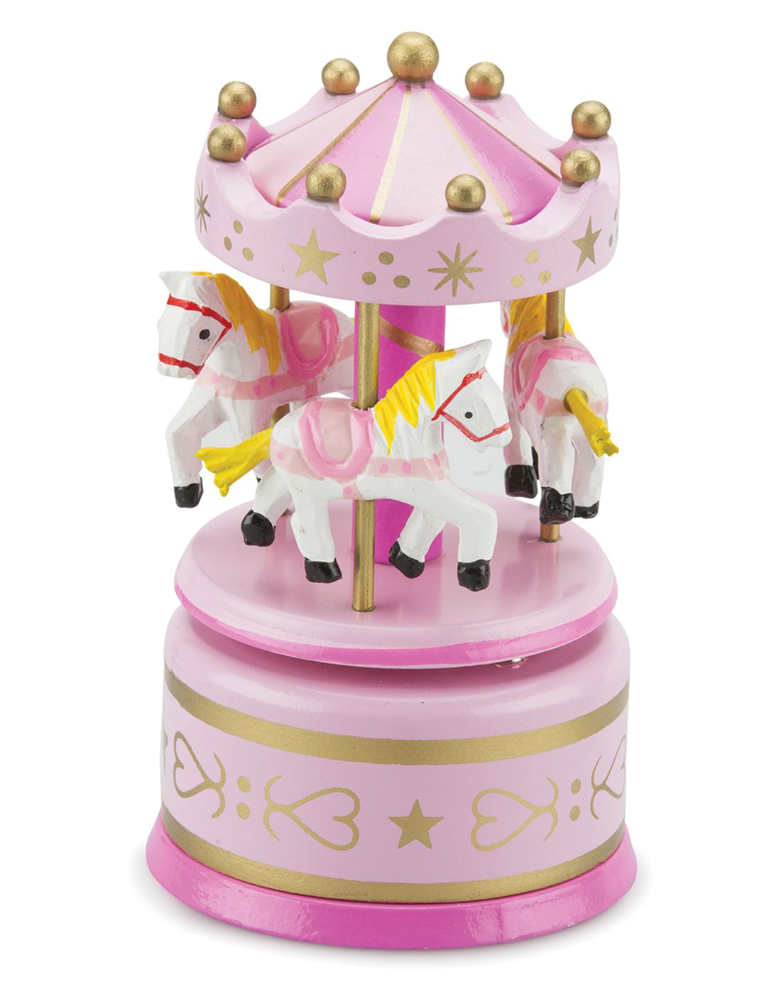 荷兰品牌儿童玩具 粉色旋转木马音乐盒