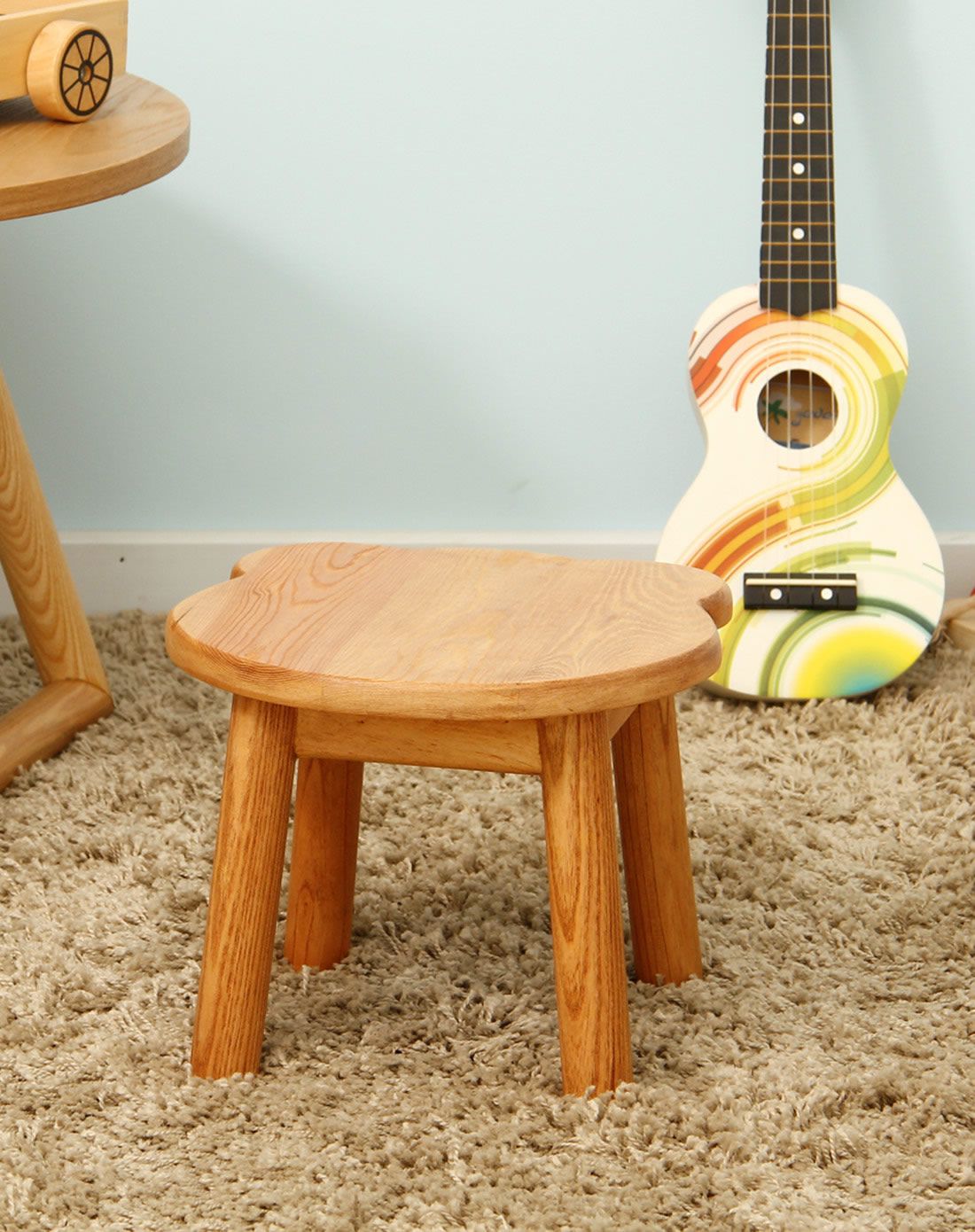 欧润哲orange进口家具专场直发货泰国制芒果木小熊造型矮凳106957s