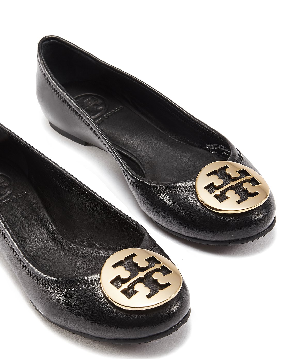 tory burch女款经典logo真皮浅口芭蕾鞋