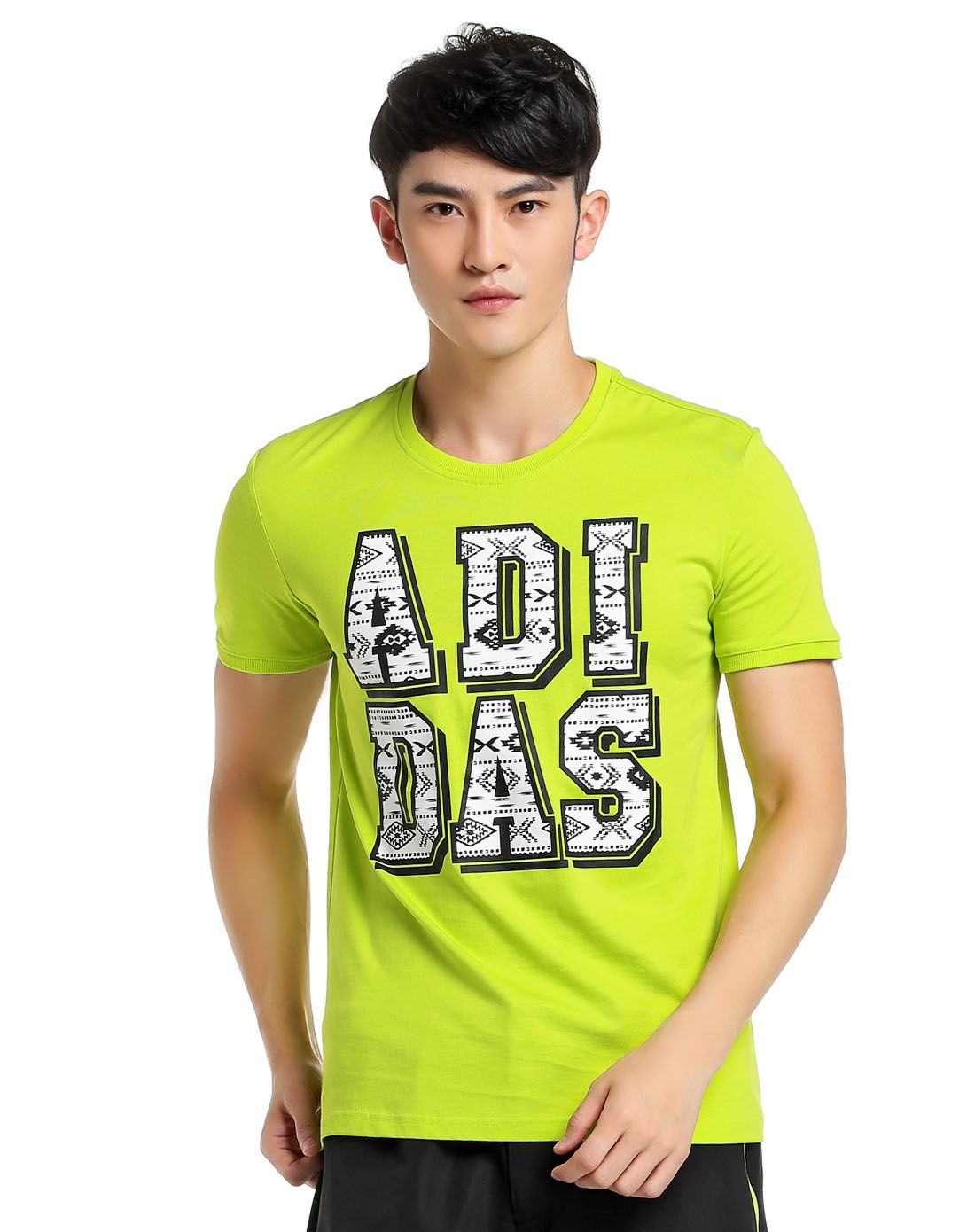 舒适纯棉 男款荧光绿短袖t恤 neo系列