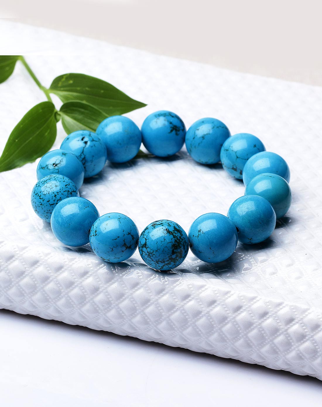 圆圆满满蓝松石圆珠手串