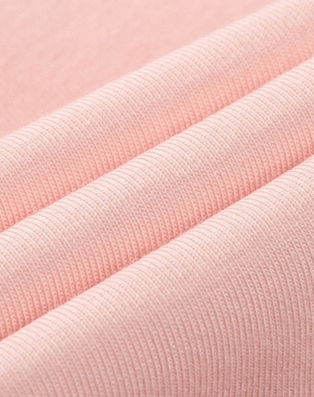 女童粉红净色针织裤