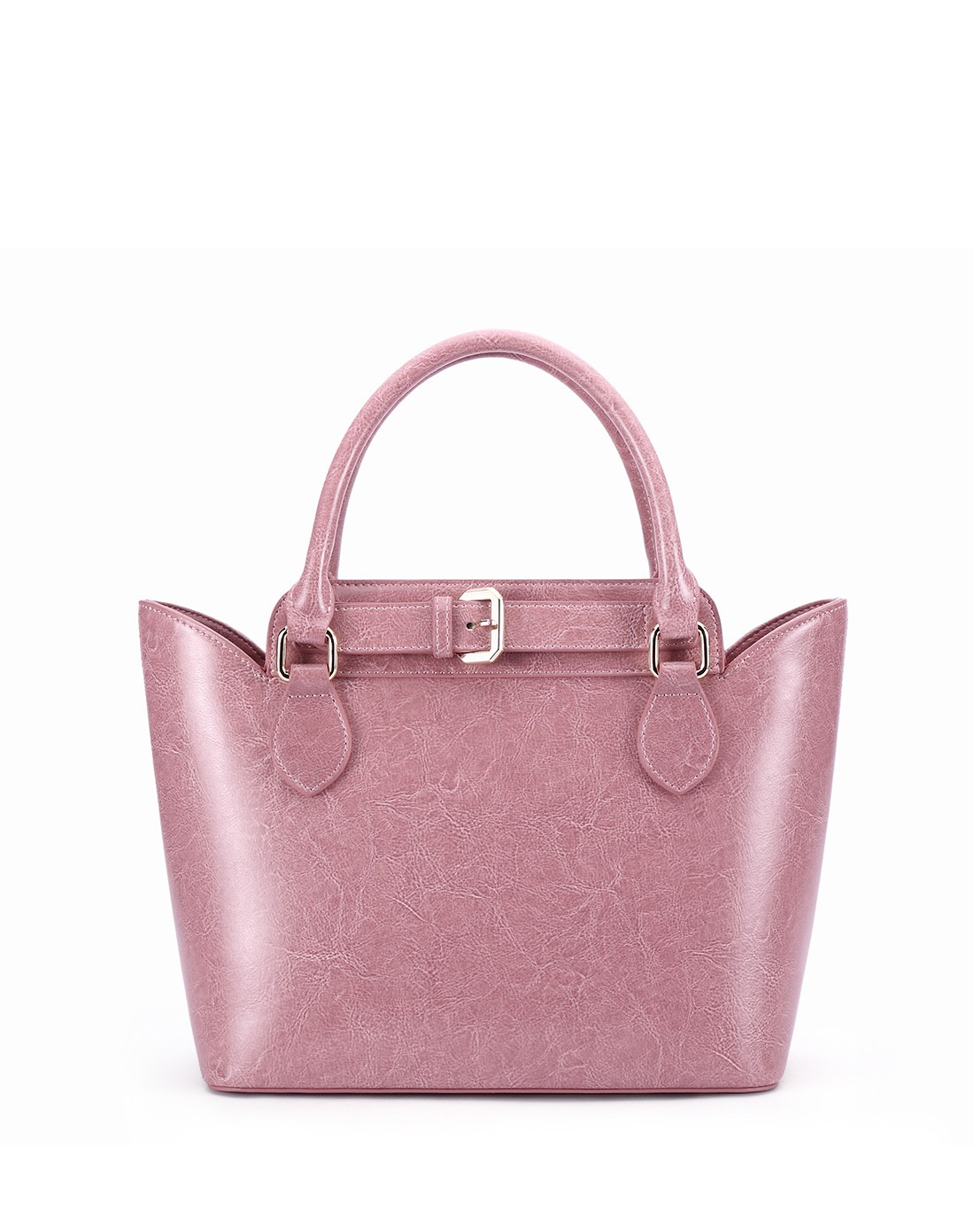 牛皮香芋粉色女士时尚个性百搭手提包