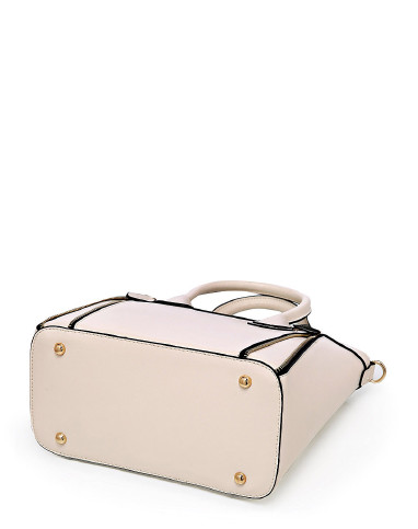 女款韩版定型白色通勤牛皮手拎单肩包