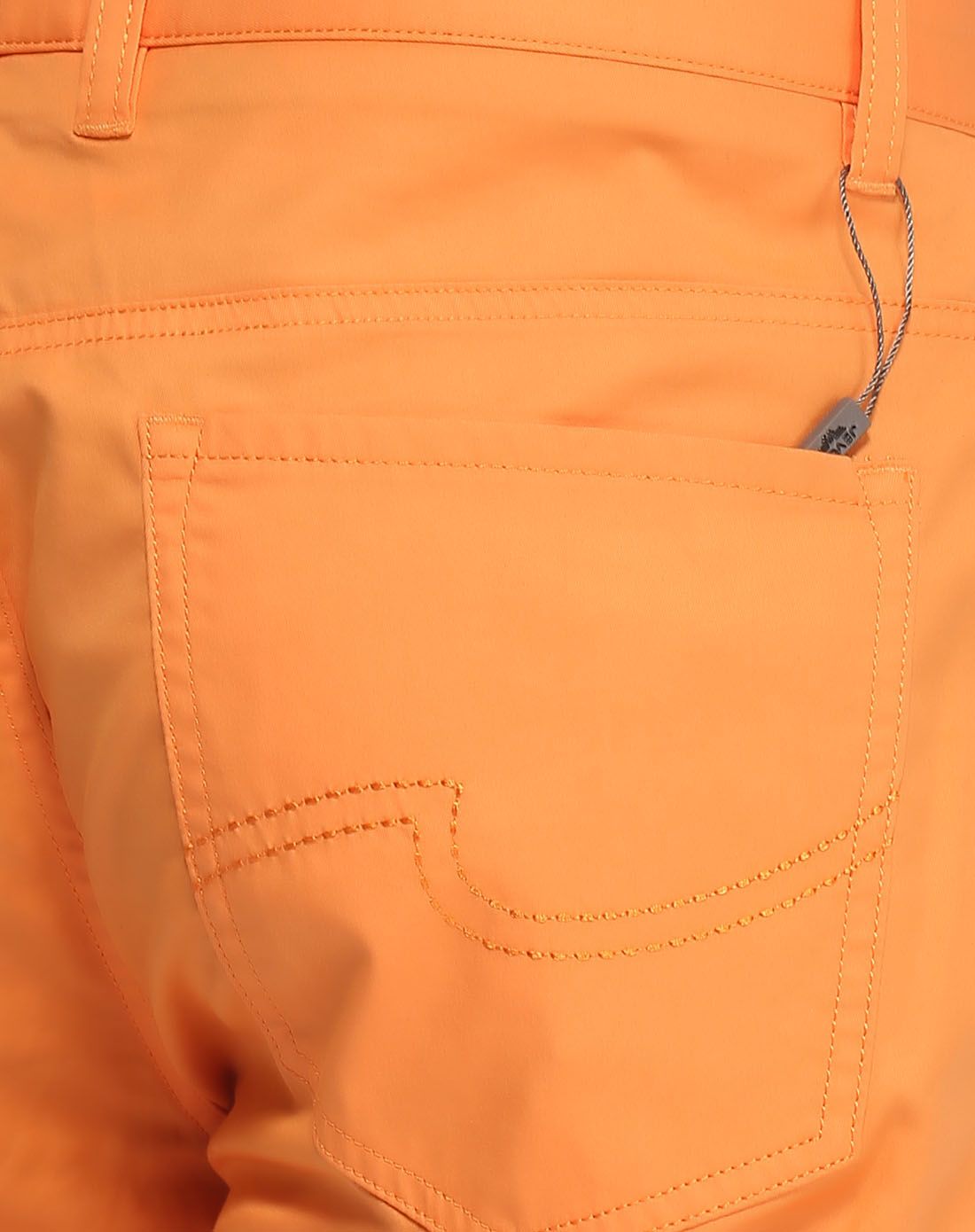 橘黄色净色百搭商务带弹力短裤