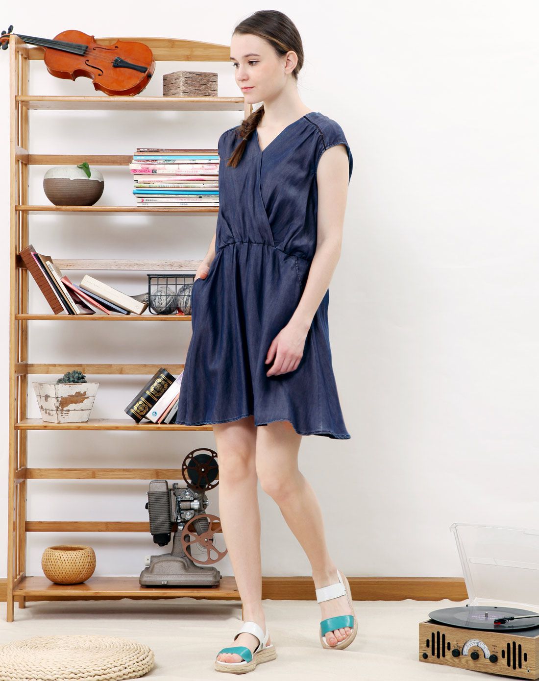 古木夕羊g.m.x.y女装专场 女款靛蓝连衣裙
