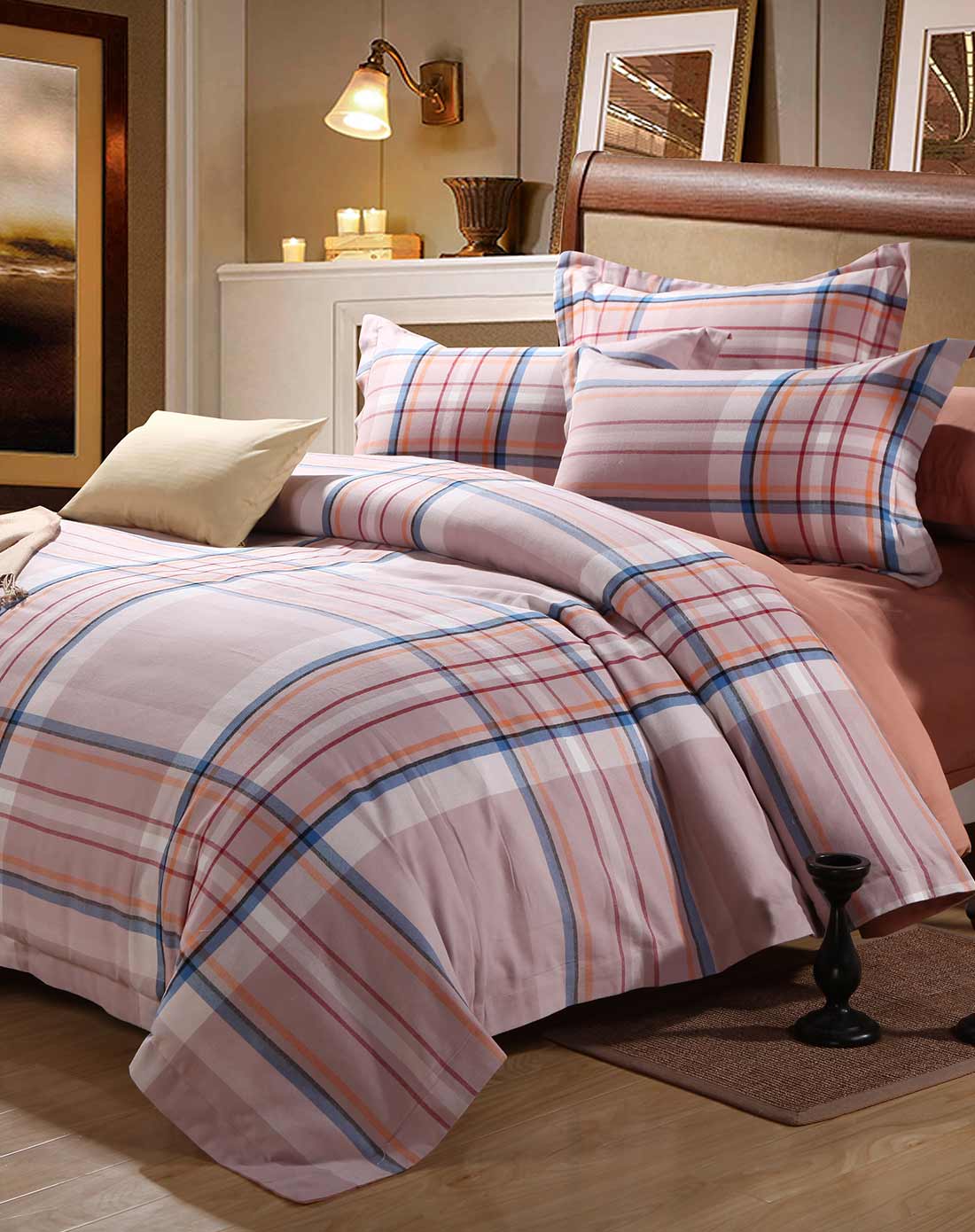 高档全棉加厚色织拉绒四件套-瑞丽-1.8米床