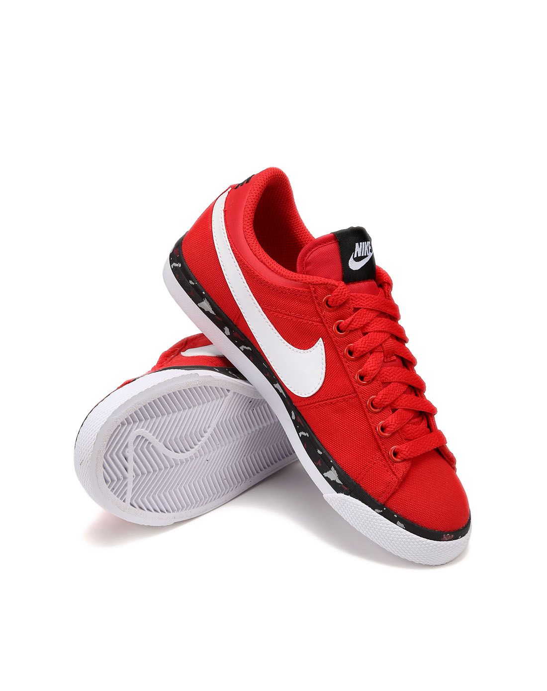 耐克nike运动潮流耐磨经典 女款红配白色运动文化鞋644445-610_唯品会