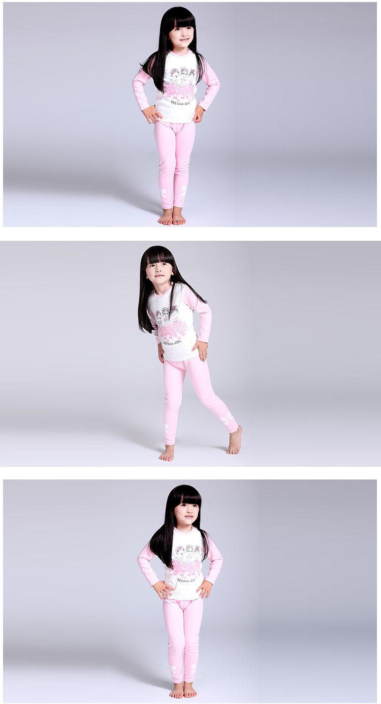 女童粉红优雅女孩内衣套装