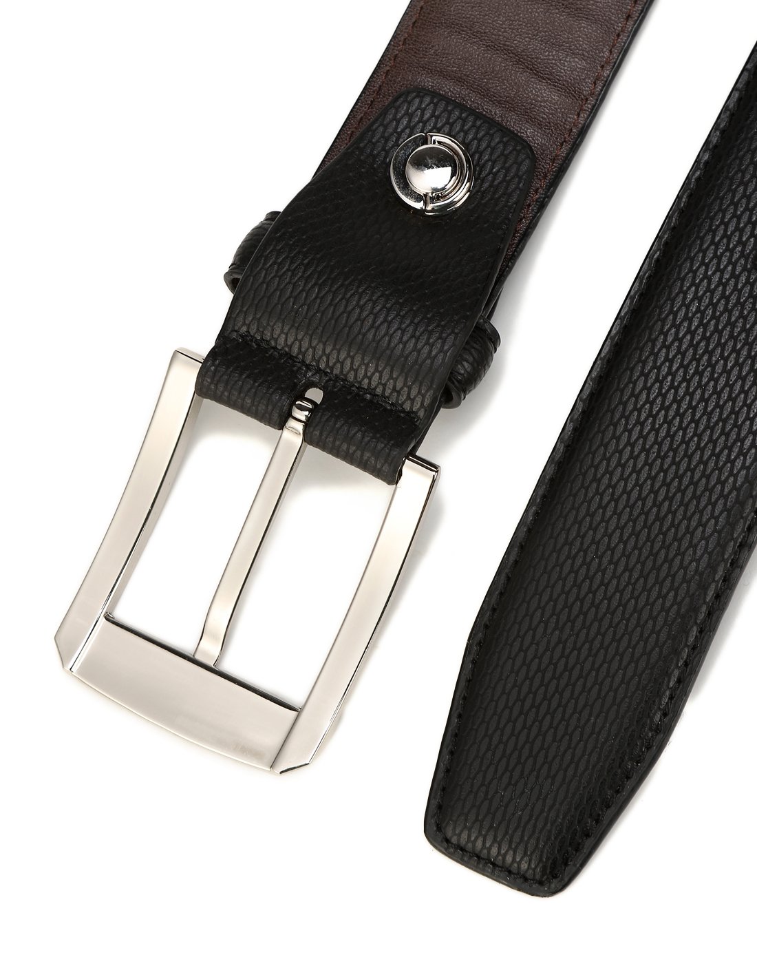 意大利男士四季正装牛皮革宽皮带黑色