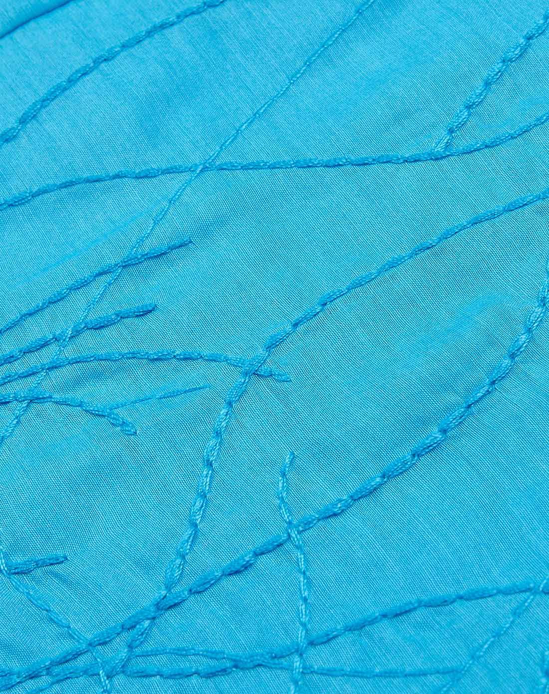 水湖蓝文艺v领纯色a型收腰大裙摆连衣裙