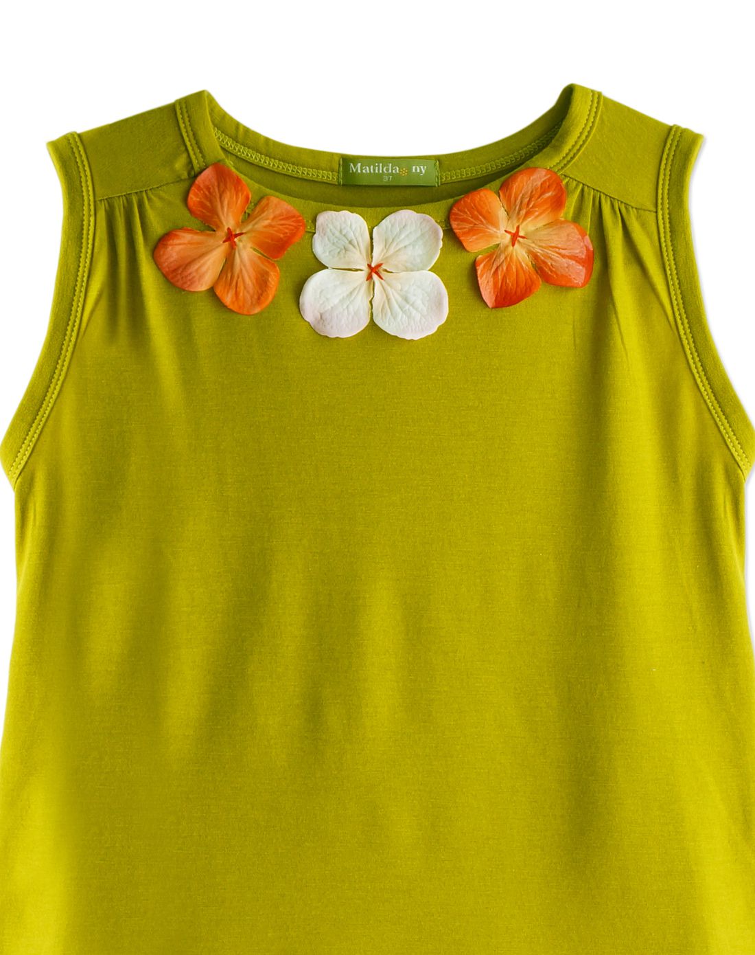 matildany爱心紧袖口t恤黄色