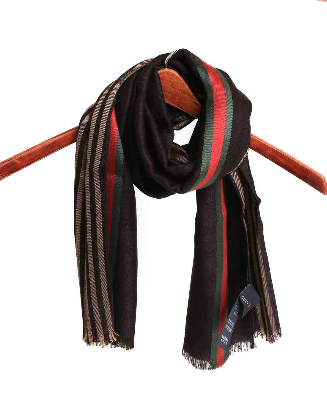 > gucci 男士棕色围巾