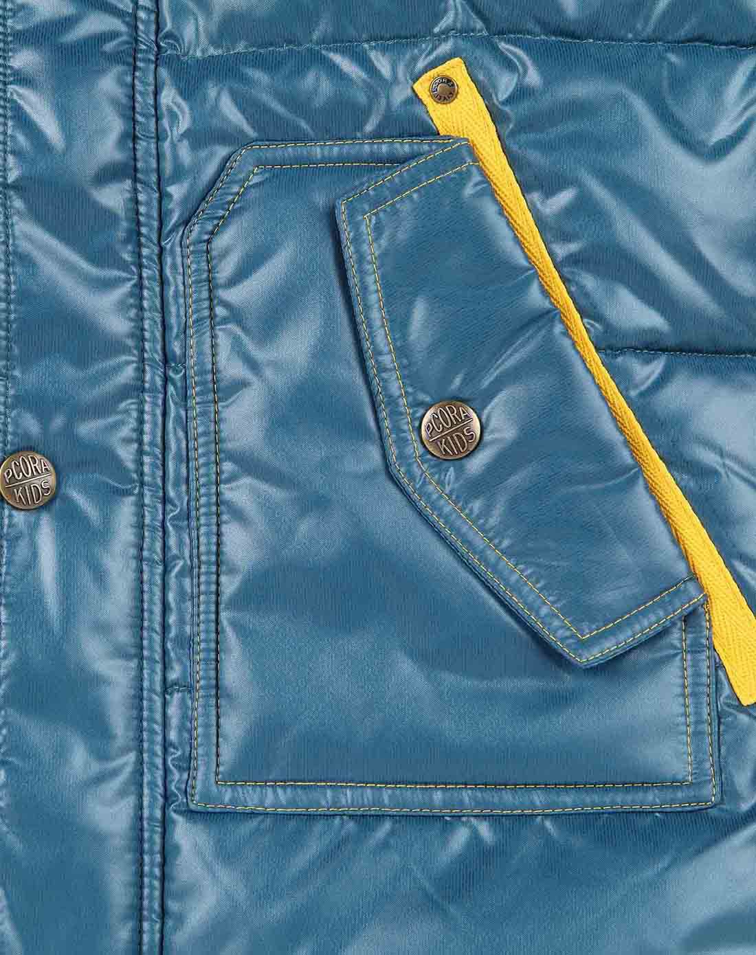 巴柯拉 男童墨绿蓝长款羽绒服