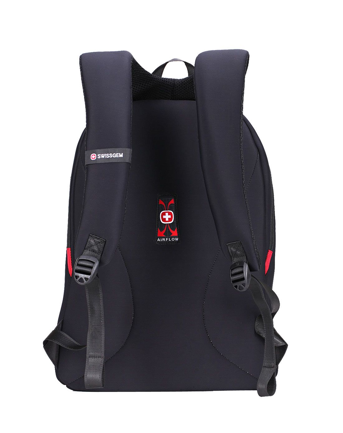 中性款黑色潜水面料双肩包 休闲轻便型