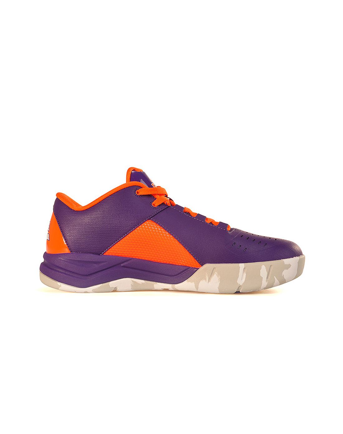 灵动耐磨 男款湖人紫配橙色篮球鞋 基础系列