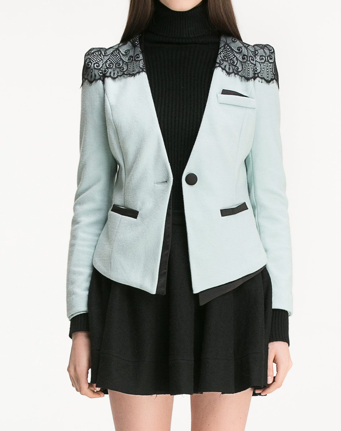 似水年华similar years of water长袖浅蓝色大衣352101d104_唯品会