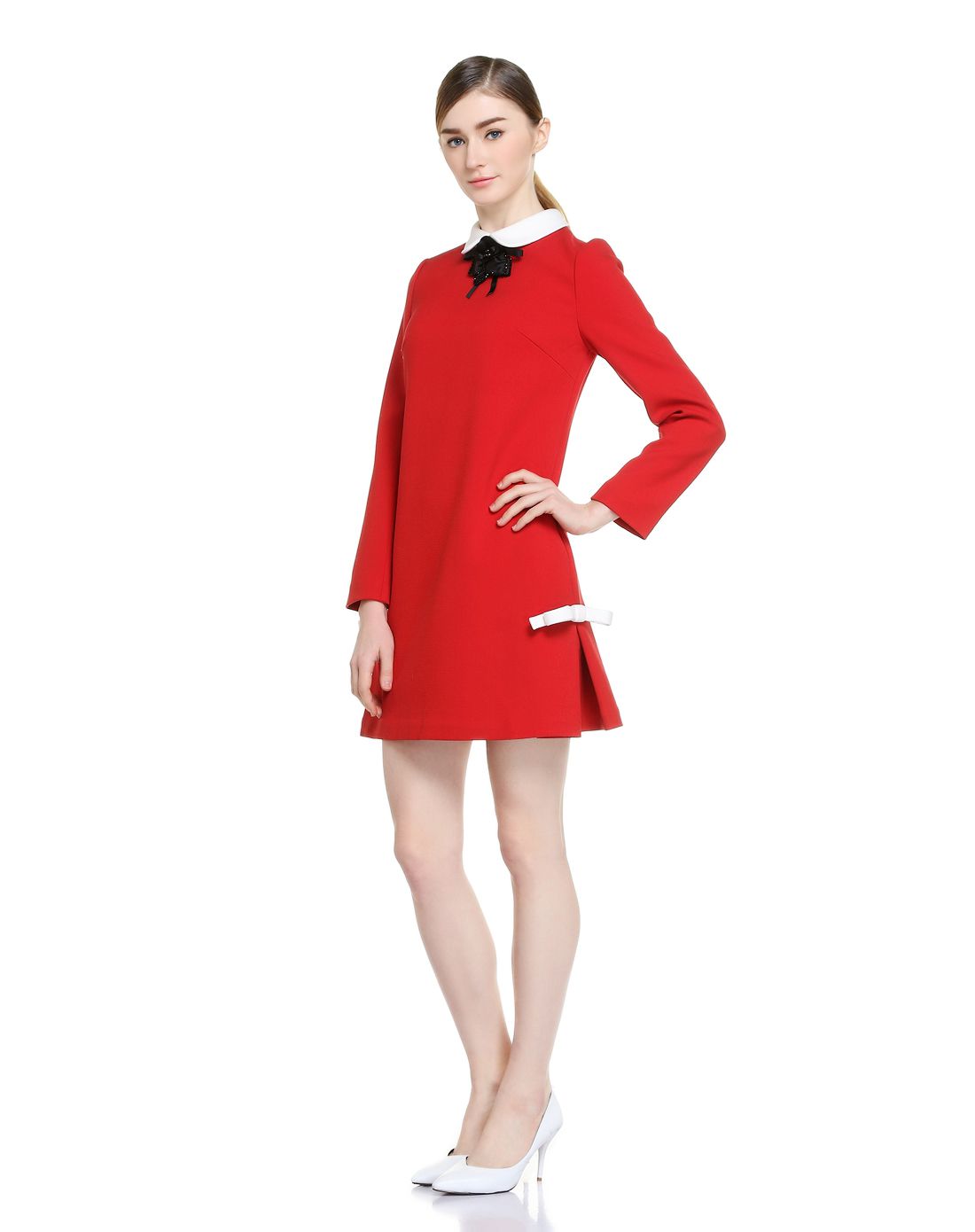 卡洛琳caroline&艾薇aivei女装热情大方长袖连衣裙i06600171500_唯品