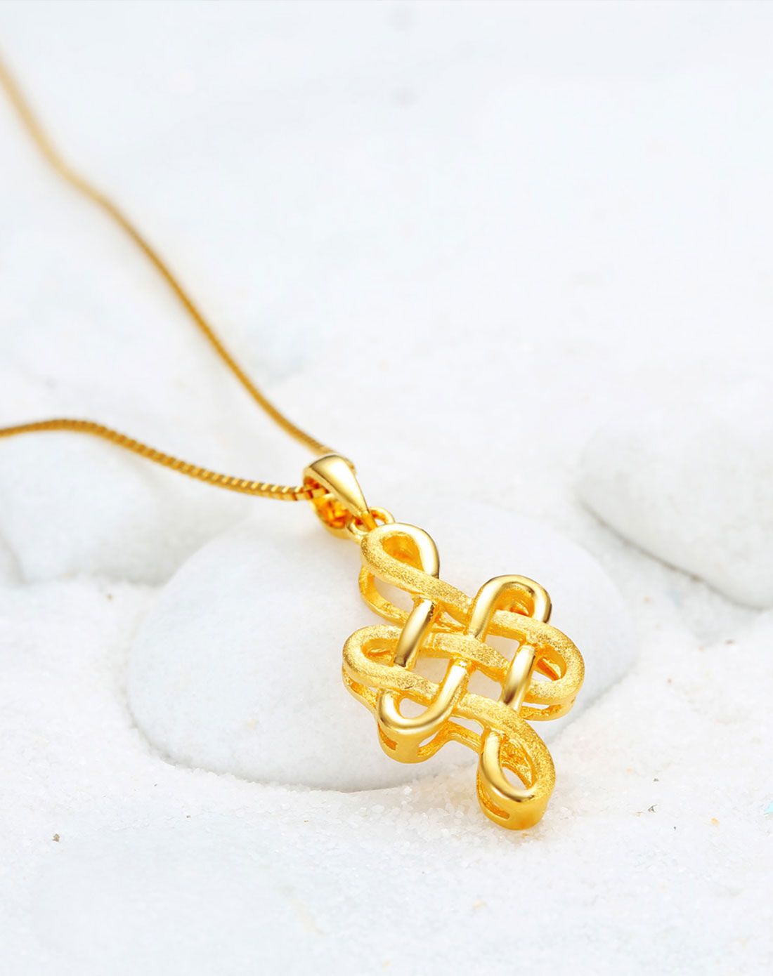 足金中国结吊坠约3.09克