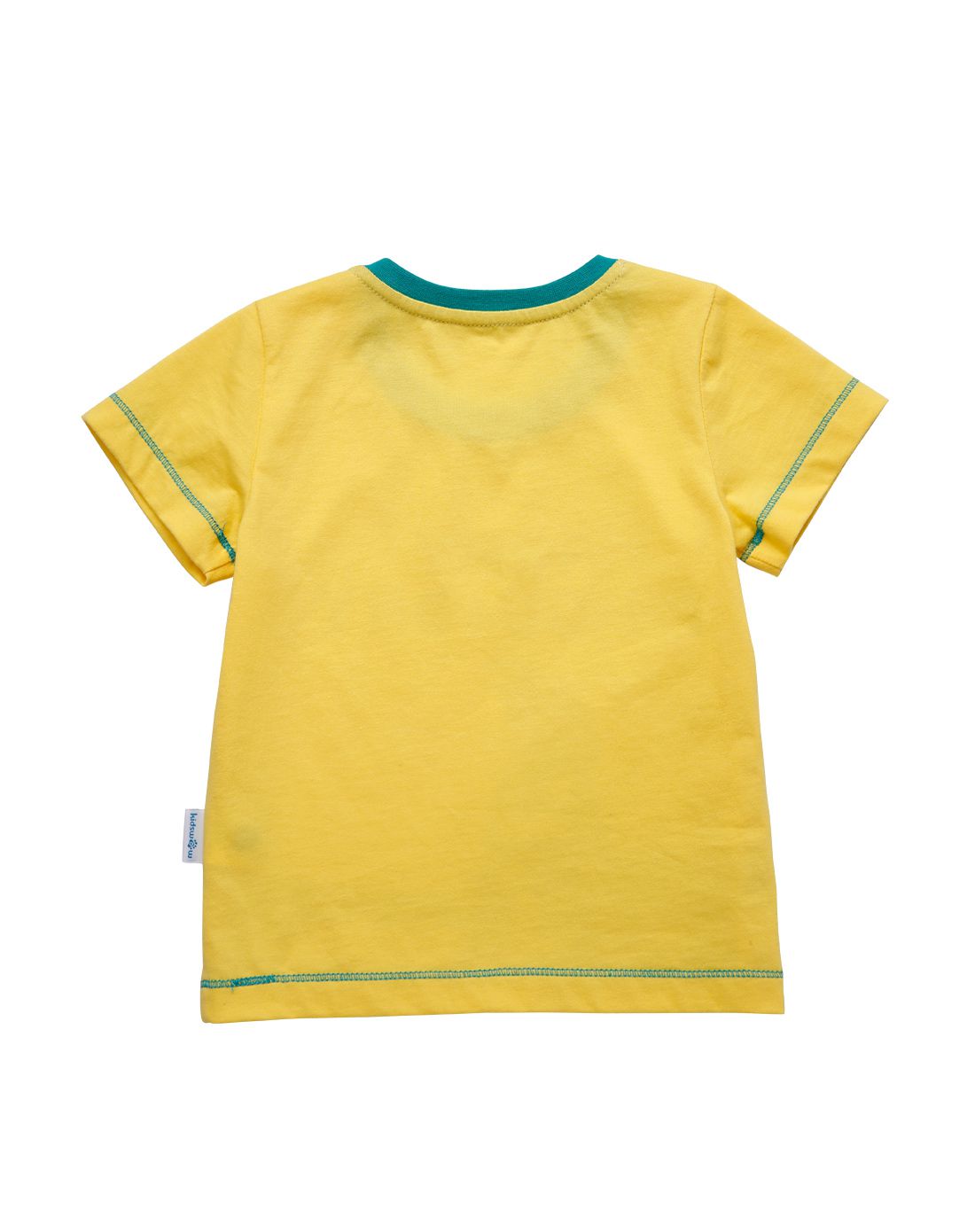 男童稻草黄圆领短袖t恤