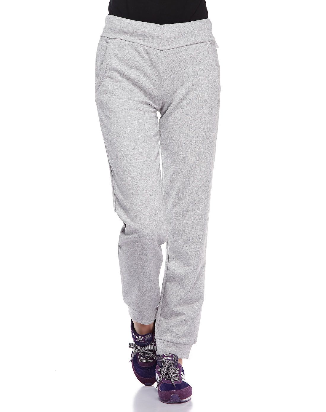棉质吸汗 女款灰色长裤 运动舒适