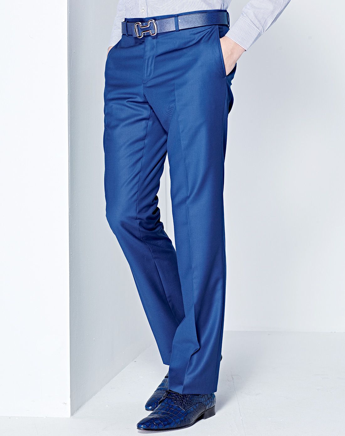 蓝色正装商务休闲西裤