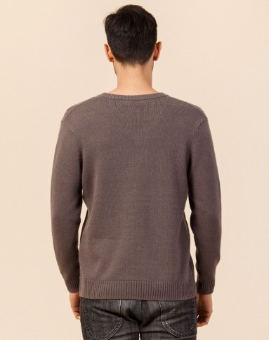 男摩卡棕100%山羊绒v领男套衫